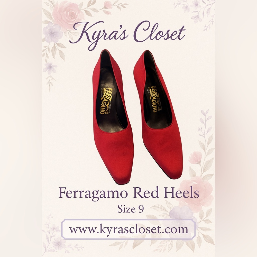 Salvatore Ferragamo red pumps sz 9B